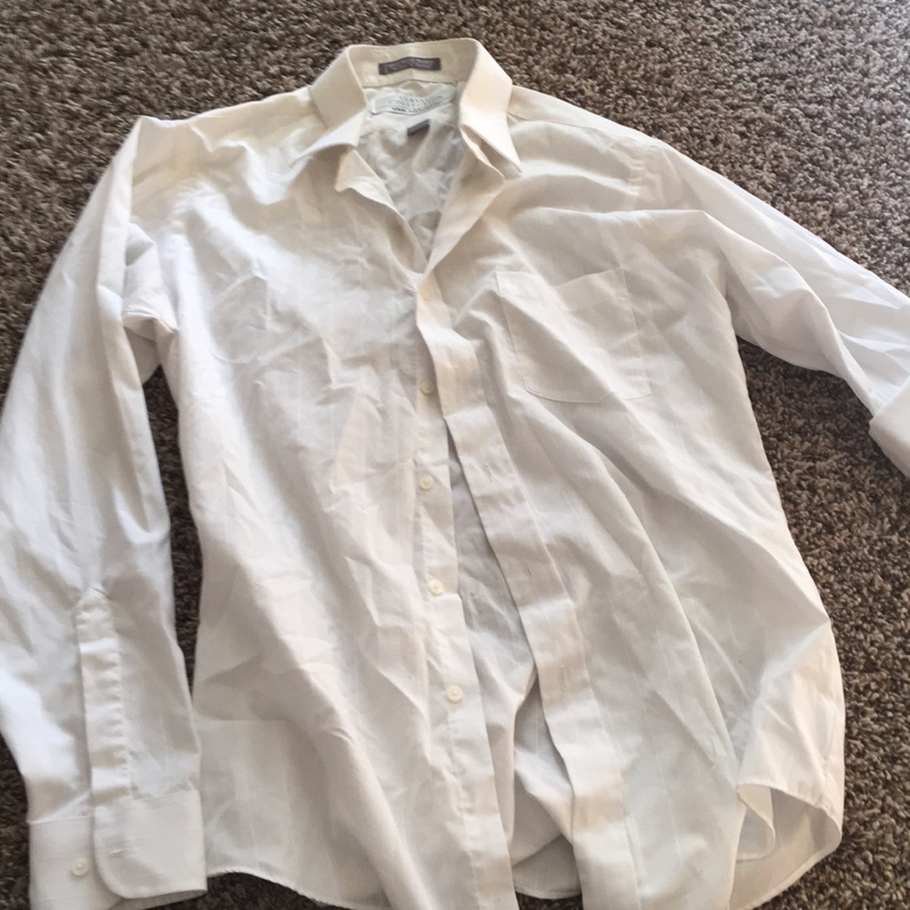 Plain white button up shirt
